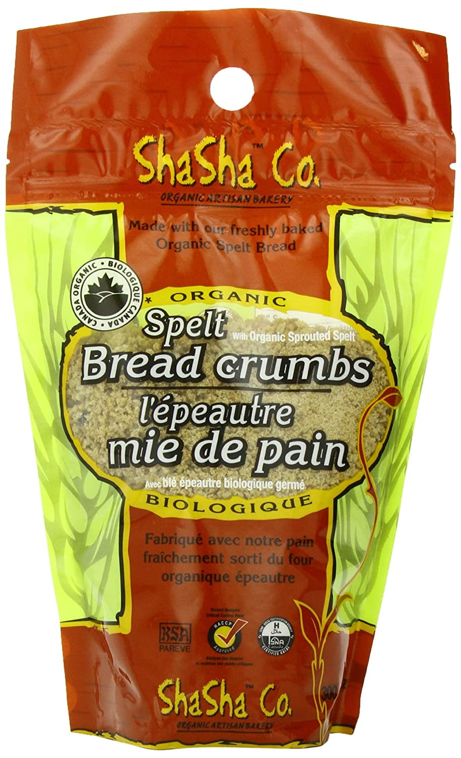 ShaSha Organic Spelt Bread Crumbs, 10.5oz 300g