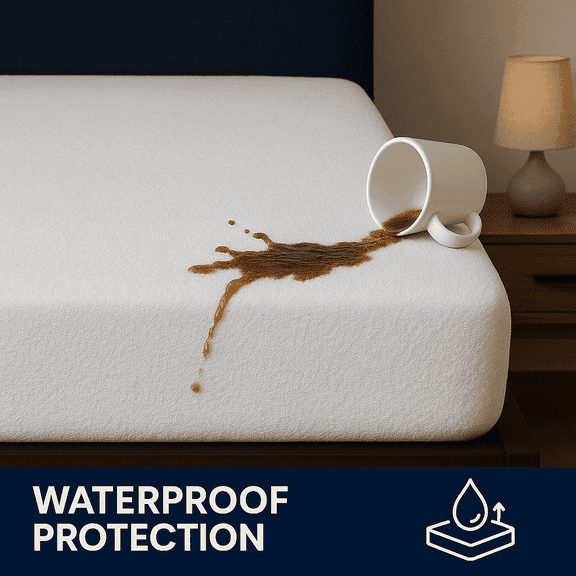 Queen Size Waterproof Mattress Protector Cover with Deep Pocket Fitted Up to 18", Cotton Terry Surface, Noiseless / Comfort