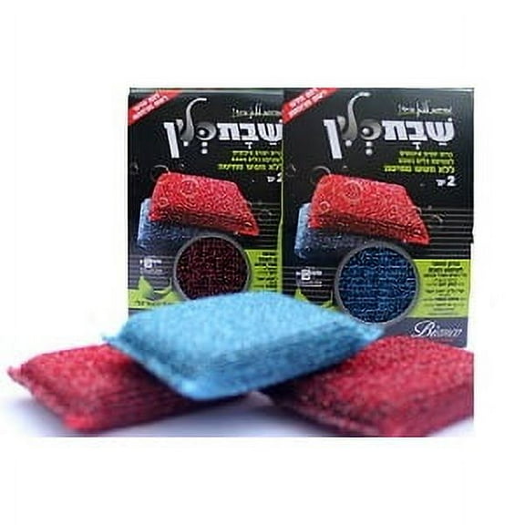 Shabbat Clean Sponges 2ct Red/Blue Pack of 2