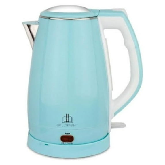 Shabbat Electric Kettle, Double-Walled, Shabbat Lock, Auto-Off, Dry Boil Protection, Light Blue