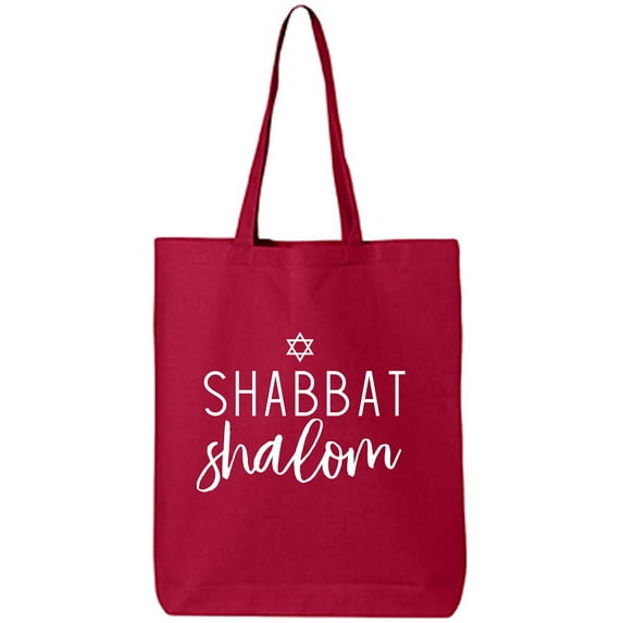 Shabbat Shalom Cotton Canvas Tote Bag