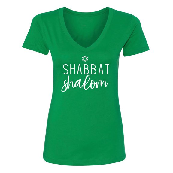 Shabbat Shalom Womens V-Neck T-Shirt