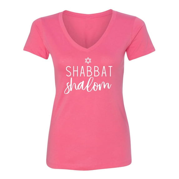 Shabbat Shalom Womens V-Neck T-Shirt
