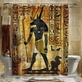 Shabby Chic Anubis Egyptian Bathroom Decor Set with Hieroglyphs