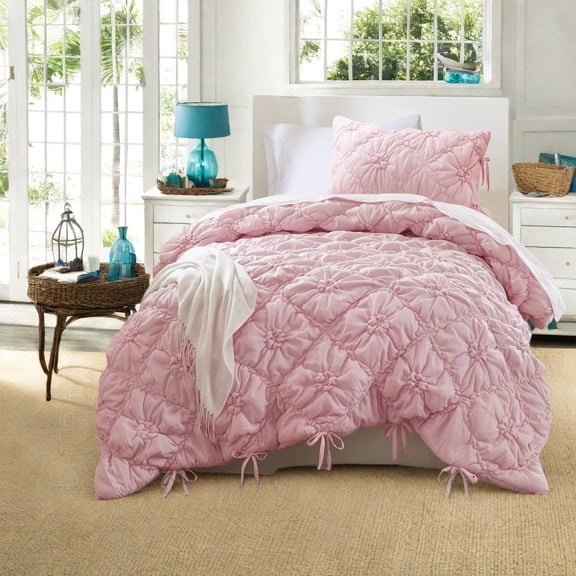 Shabby Chic Bedding Sets Soft Microfiber Twin Comforter with Floral Design for AllSeason Use