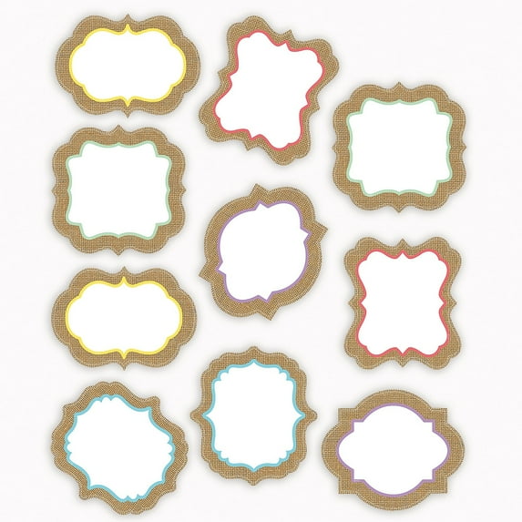 Shabby Chic Burlap Design Accents, Pack of 30