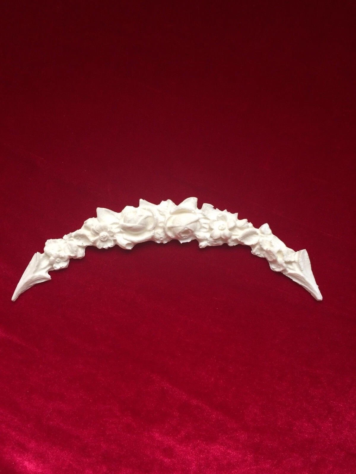 Shabby Chic Carved Swag White New Moon Rose Diy Architectural Furniture Applique