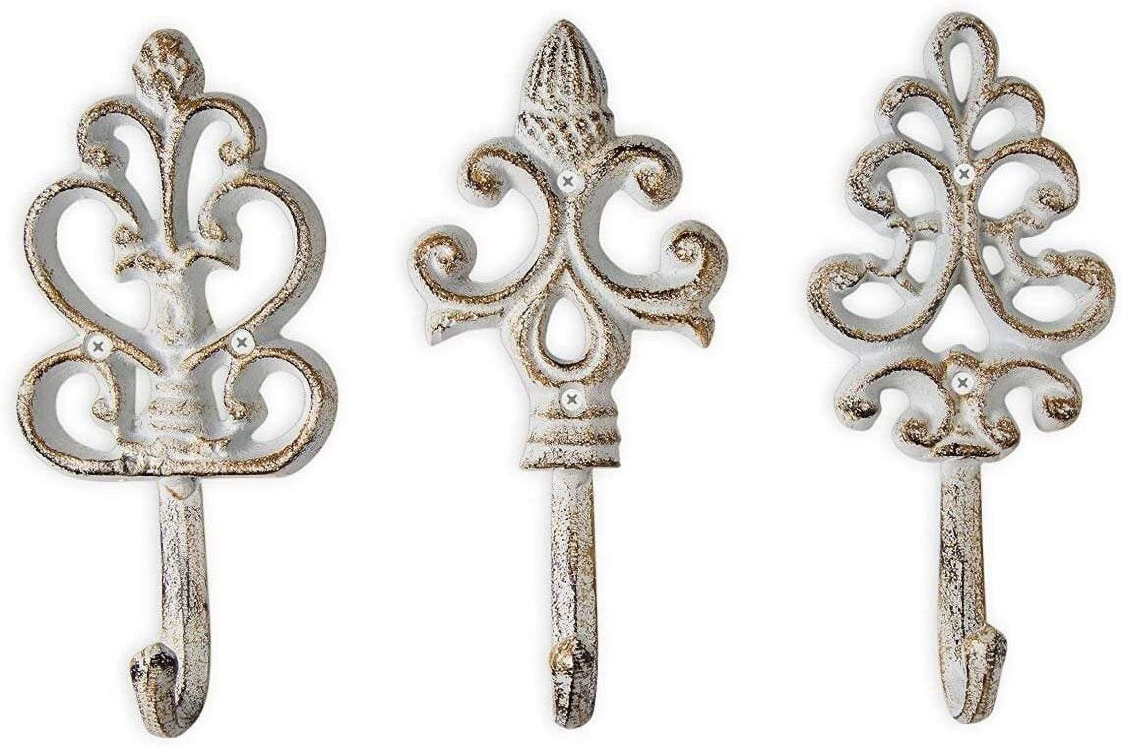 Shabby Chic Cast Iron Decorative Wall Hooks - Rustic - Antique