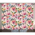 thumbnail image 1 of Ambesonne Flowers Curtains 2 Panel Set, Shabby Plant Rose Floral, 108" x 63", Multicolor, 1 of 3