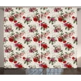 thumbnail image 1 of Ambesonne Summer Curtains 2 Panel Set, Romantic Flowers Leaves, 108" x 84", Forest Green Lilac, 1 of 3