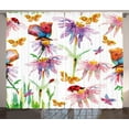 thumbnail image 1 of Ambesonne Watercolor Curtains 2 Panel Set, Flower Butterfly Bug, 108" x 63", Multicolor, 1 of 3