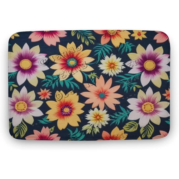 Shabby Chic Cute Flower Velvet Bath Rugs Non Slip and Absorbent Foam Bathroom Rug Mat Bedroom Vintage Decor Retro Blush Bath Rugs for Kitchen Shower Sink Decor 19.7"x31.5"