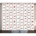thumbnail image 1 of Ambesonne Shabby Flora Curtains 2 Panel Set, Rose Blooms, 108" x 90", Dark Coral Pale Blue, 1 of 2
