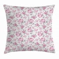 thumbnail image 1 of Shabby Chic Decor Throw Pillow Cushion Cover, Pink Roses with Grey Leaves Bedding Plants Spring Blossoms, Decorative Square Accent Pillow Case, 24 X 24 Inches, Light Pink White Grey, by Ambesonne, 1 of 2