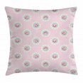 thumbnail image 1 of Shabby Chic Decor Throw Pillow Cushion Cover, Retro Polka Dotted Backdrop and Floral Motifs Roses Cottage, Decorative Square Accent Pillow Case, 20 X 20 Inches, Baby Pink White Seafoam, by Ambesonne, 1 of 2
