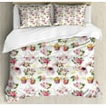 thumbnail image 1 of Shabby Chic Duvet Cover Set King Size, Roses Shabby Chic Design Vintage Teapots Flowers Leaves Cakes Lemon Art Print, Decorative 3 Piece Bedding Set with 2 Pillow Shams, Multicolor, by Ambesonne, 1 of 3