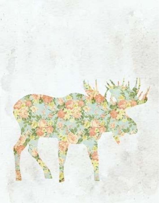 Shabby Chic Moose Canvas Art - Tara Moss (22 x 28)