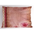 thumbnail image 1 of Shabby Chic Pillow Sham Vintage Style Frame with Lace Inspired Borders Old Fashioned Pink Roses Print, Decorative Standard King Size Printed Pillowcase, 36 X 20 Inches, Multicolor, by Ambesonne, 1 of 2
