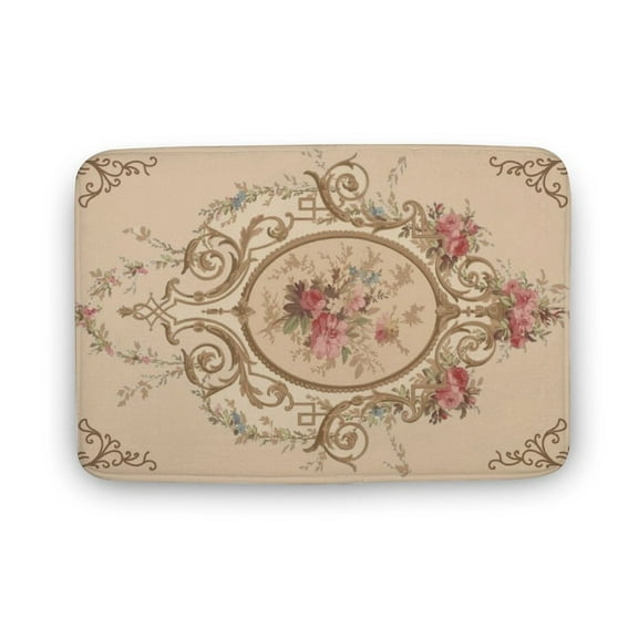Shabby Chic Pink Roses Bath Rugs 24"X16" Doormat Carpet For Bathroom Home Tub Living Room