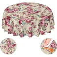 thumbnail image 1 of Shabby Chic Rose Flower Floral Waterproof Picnic Patio Party Round Table Cloth Cover Decorations Fabric 60 Inch Circular Tablecloth for 20-47 Inch Home Dining Room Kitchen Decor, 1 of 6