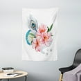 thumbnail image 1 of Shabby Chic Tapestry, Watercolor Style Peony Anemone Flowers Peacock Feather and Beads Artful Image, Wall Hanging for Bedroom Living Room Dorm Decor, 40W X 60L Inches, Multicolor, by Ambesonne, 1 of 2