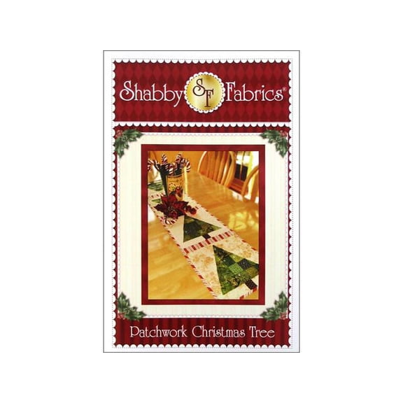 Patchwork Christmas Tree Pattern, Shabby Fabrics