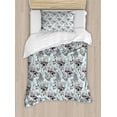 thumbnail image 1 of Shabby Flora Duvet Cover Sets, Vintage Monochrome Pond Water Flowers Lily Pastel Colors Twigs Art, Bedding Set 2 Duvet Covers & 2 Pillowcases, 2 Pack Twin Size, Pale Blue White Black, by Ambesonne, 1 of 4