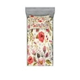 thumbnail image 1 of Shabby Flora Fitted Sheet & Pillow Sham Set, Watercolor Abstract Spring Poppies Flowers Roses Buds Leaves Romantic Print, Decorative Printed 4 Piece Bedding Decor Set, Twinxl, Multicolor, by Ambesonne, 1 of 3