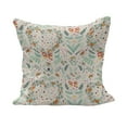 thumbnail image 1 of Shabby Flora Fluffy Throw Pillow Cushion Cover, Vintage Country Style Ornaments with Heart Flowers Ribbon Illustration, Decorative Square Accent Pillow Case, 24" x 24", Beige Mint, by Ambesonne, 1 of 5