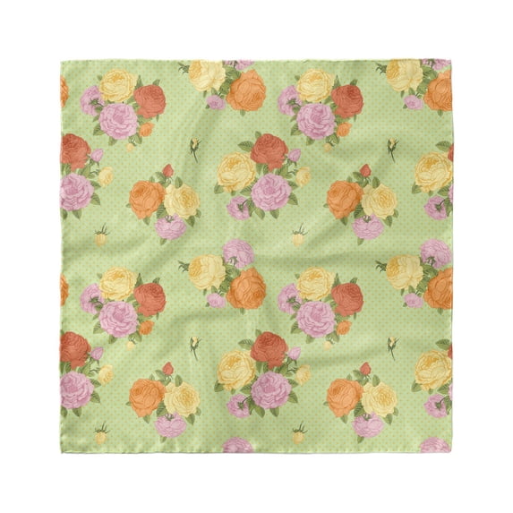 Shabby Flora Head Scarf, Vintage Flower Rose, Head Wrap, 3 Sizes, by Ambesonne