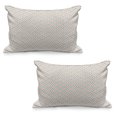 thumbnail image 1 of Shabby Flora Quilted Pillowcover Set of 2, Floral Motif Pastel Colors Flower Petals Pattern Geometric Ornate, Standard Queen Size Pillow Cover Bedroom, 36" x 20", Cream Salmon Pale Blue, by Ambesonne, 1 of 1