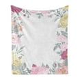 thumbnail image 1 of Shabby Flora Soft Flannel Fleece Blanket, Garden of Wild Roses Framework Vintage Style Colorful Botanical Illustration, Cozy Plush for Indoor and Outdoor Use, 50" x 60", Multicolor, by Ambesonne, 1 of 5