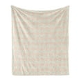 thumbnail image 1 of Shabby Flora Soft Flannel Fleece Blanket, Vintage Style Nested Diamond Line Tile Pattern Shabby Form Ornament, Cozy Plush for Indoor and Outdoor Use, 70" x 90", Peach Coral Pale Blue, by Ambesonne, 1 of 5