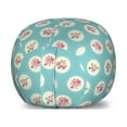 thumbnail image 1 of Shabby Flora Storage Toy Bag Chair, Circular Pattern with Flower Motifs Blossoming Spring Nature, Stuffed Animal Organizer Washable Bag, Large Size, Apple Green Pale Blue, by Ambesonne, 1 of 3