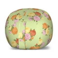 thumbnail image 1 of Shabby Flora Storage Toy Bag Chair, Flower Bouquets Vintage Roses on Dotted Background Print Art, Stuffed Animal Organizer Washable Bag, Large Size, Pale Green Pale Pink, by Ambesonne, 1 of 3