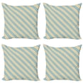 thumbnail image 1 of Ambesonne Shabby Flora Throw Pillow Cover 4 Pack, Bold Thin Stripes, 20", Almond Green Apricot, 1 of 5