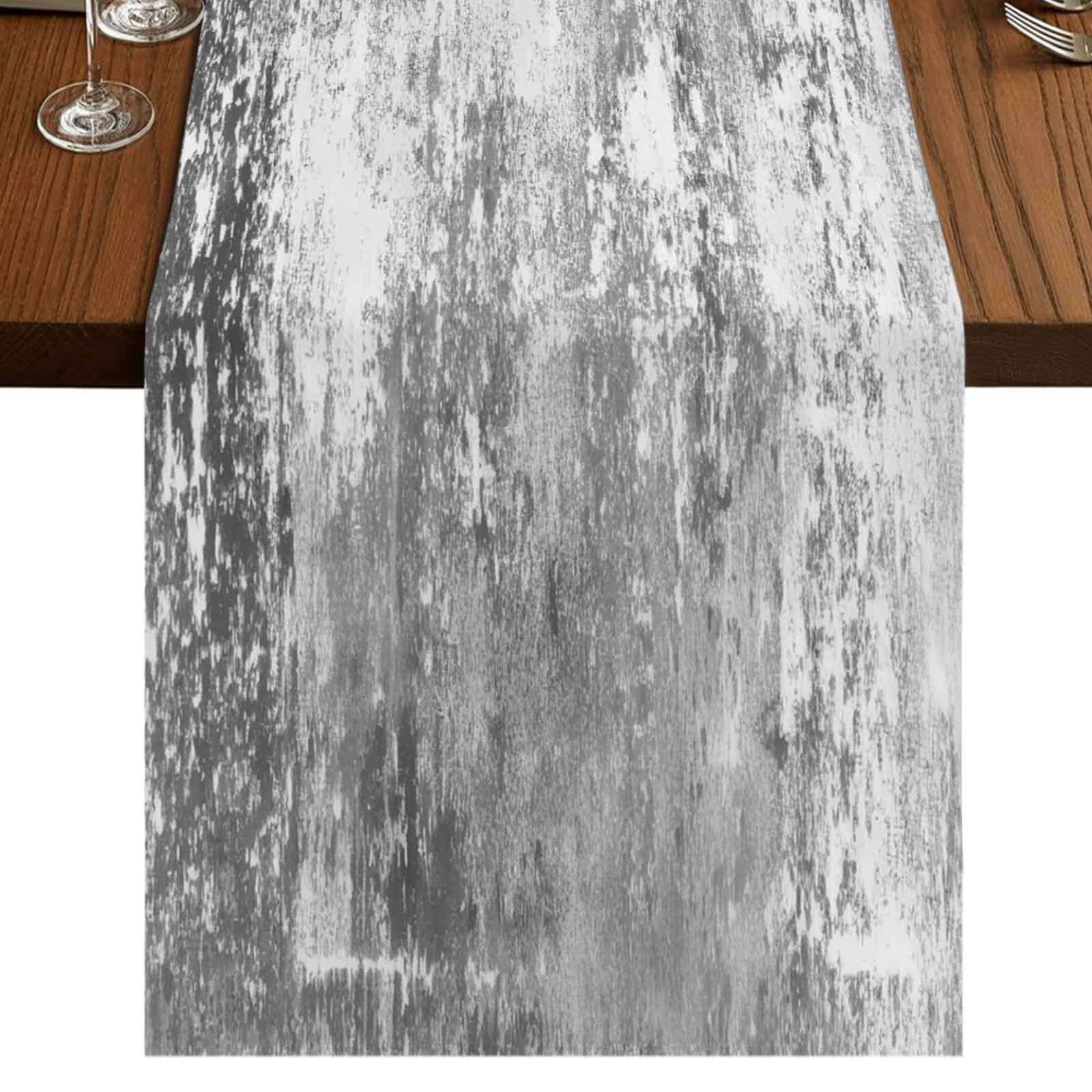Shabby Grey Burlap Cotton Table Runner 13x72 Inches Long, Oil Painting ...