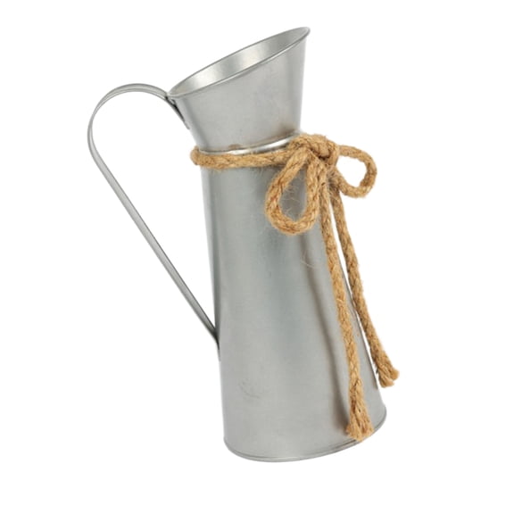 Shabby Metal Flower Pitcher Vases Farmhouses Decors With Bowknot Detail Farmhouses Home Wedding Centerpieces Vessels