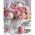 thumbnail image 1 of Shabby Pink  White Roses in Vase Diamond Painting Kit for Adults  Kids, 5D Full Drill Round, 1 of 8