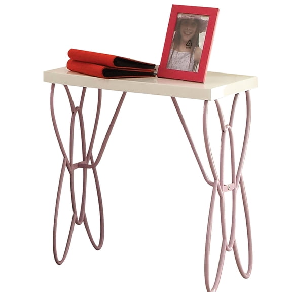 Shabby chic design - High gloss white top - Bedroom furniture - Metal tube accents