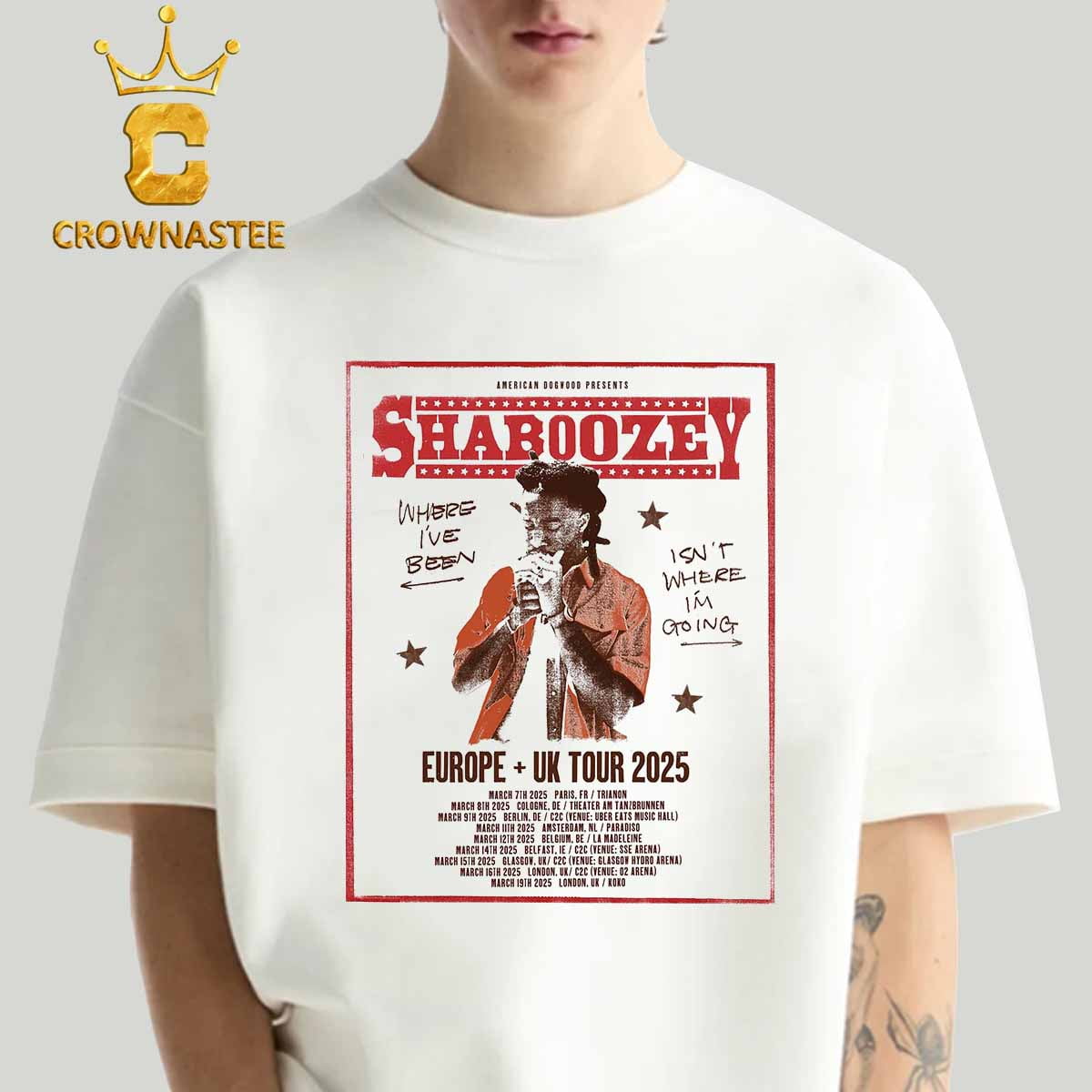 Shaboozey Europe UK Tour 2025 Dates Schedule Classic TShirt