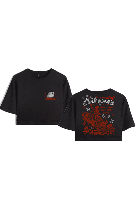 Shaboozey Merch Sketch Crop Top Midriff-Baring Tshirt Women Girl Short Sleeve