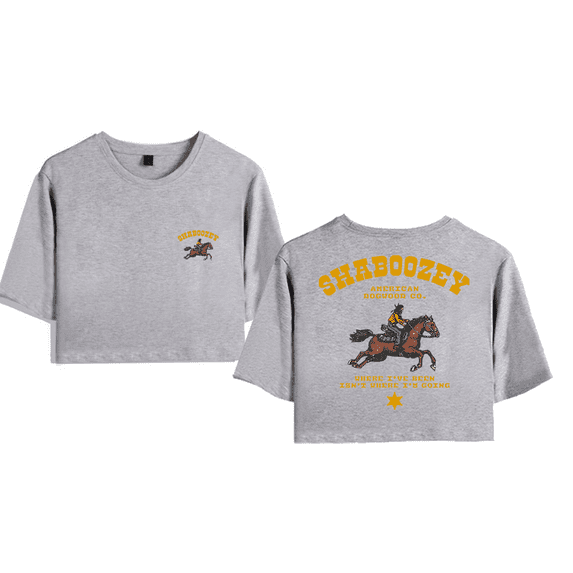 Shaboozey Merch Western Star Crop Top Midriff-Baring Tshirt Women Girl Short Sleeve