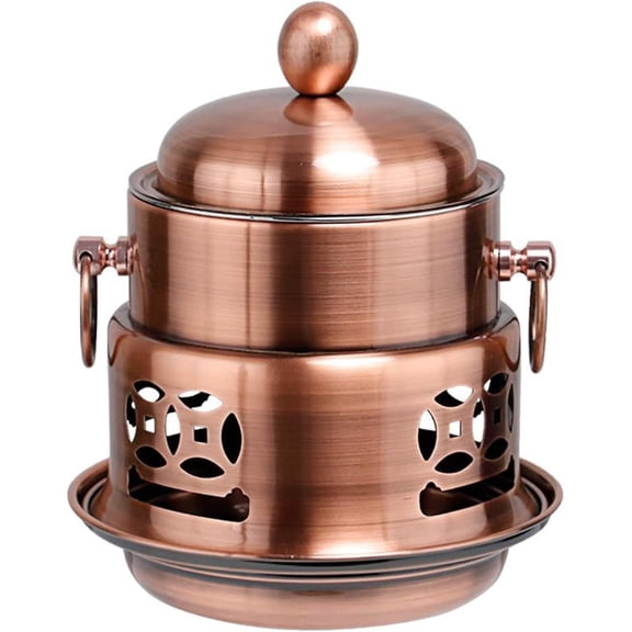 Shabu Shabu Copper Hot Pot Stove Mini Hotpot Pan Stainless Steel Chafing Dishes Alcohol Pot Cooker For Single Home Kitchen Cookware[Energy Class A]