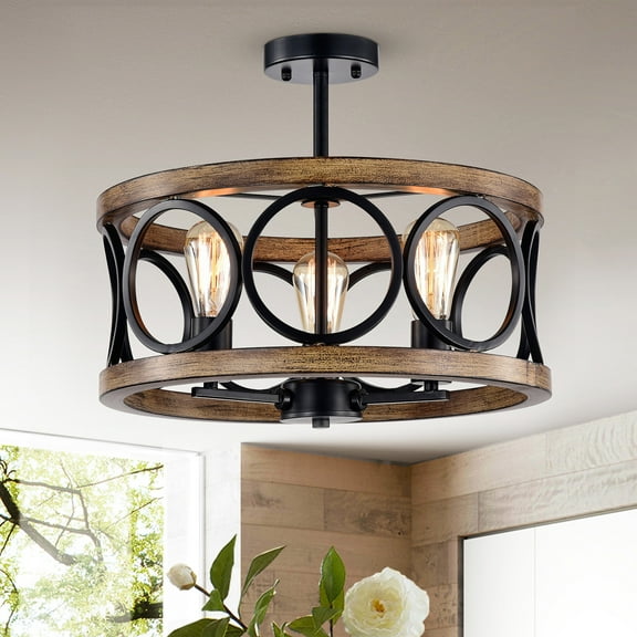 Shacer 3-light Hood Design Ceiling Lamp