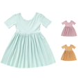 thumbnail image 1 of Shachafan Baby Girls Summer Short Sleeve Dress Viscose Toddler Soft Casual Flowy Tiered Girls Skirts, 1 of 5