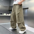 thumbnail image 1 of Shachafan Boys Casual Cargo Pants Loose Fit Long Trousers For Daily Wear Outdoor Play Sweatpants for Children Boys, 1 of 4