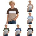thumbnail image 1 of Shachafan Boys Color Short Sleeve Tee Casual Crew Neck Blend Graphic T Shirt For Kids Youth Children Comfortable Playwear Baby Girls Long Sleeve, 1 of 4
