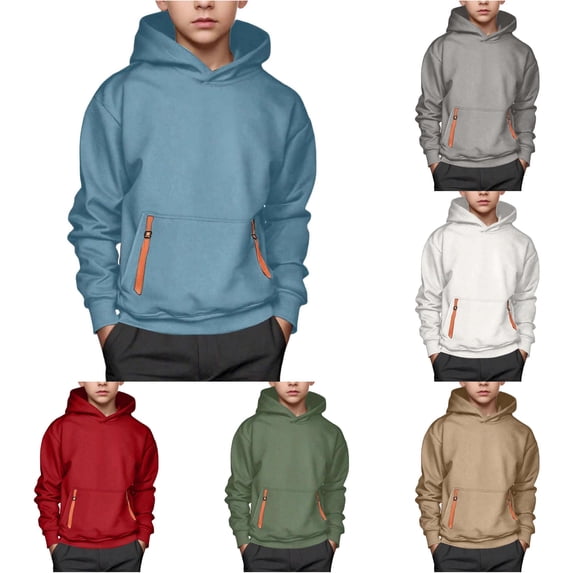 Shachafan Boys Hooded Sweatshirt With Front Pocket Casual Pullover For Kids Youth Soft Comfortable Athletic Jacket Baby Boy Clothes Sweatshirt