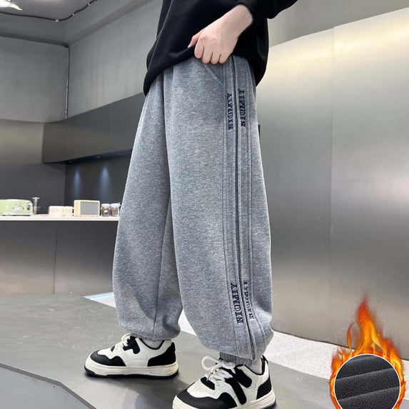 Shachafan Boys Jogger Pants For Winter Lined Athletic Sweatpants With Ankles Comfortable Casual Trousers For Boy Toddler Easter Outfit